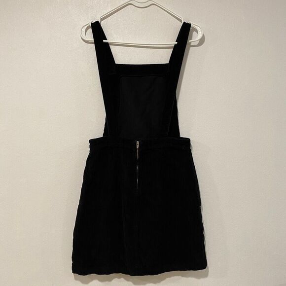 Topshop Black Corduroy Pinafore Overall Dress Size US 6 UK 10 EUR 38 - Picture 2 of 10